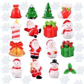 36PCS Christmas Miniature Ornaments, Resin Garden Christmas Accessories, Christmas Figurines, DIY Figurines Crafts for Christmas Party