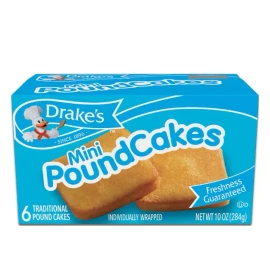 Drakes Drake's Mini Pound Cakes 6 Cakes Box Individually Wrapped