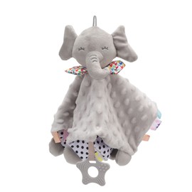 Manta de Seguridad para bebé de Felpa Suave con Mordedor Extraíble Durante Más de 3 Meses (Elefante gris)