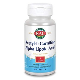 KAL Acetyl-l-Carnitine and Alpha Lipoic Acid Tablets, 500/200 mg, 60 Count