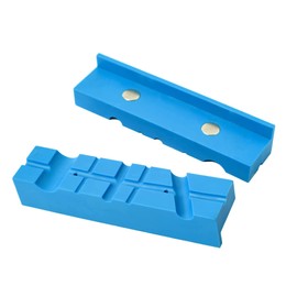 WANGCL 2 Pack 4 Inch Magnetic Vise Jaw Pads Covers Multi-Groove Design Durable TPU Rubber Covers Universal Vise Soft Jaws