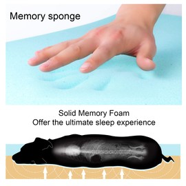 Fida Orthopedic Dog Bed with Memory Foam Base - Dog Lounge Sofa with Removable Washable Cover, Pets Couch Beds for Small/Medium/Large Dogs & Cats (L-35"x26", Black)