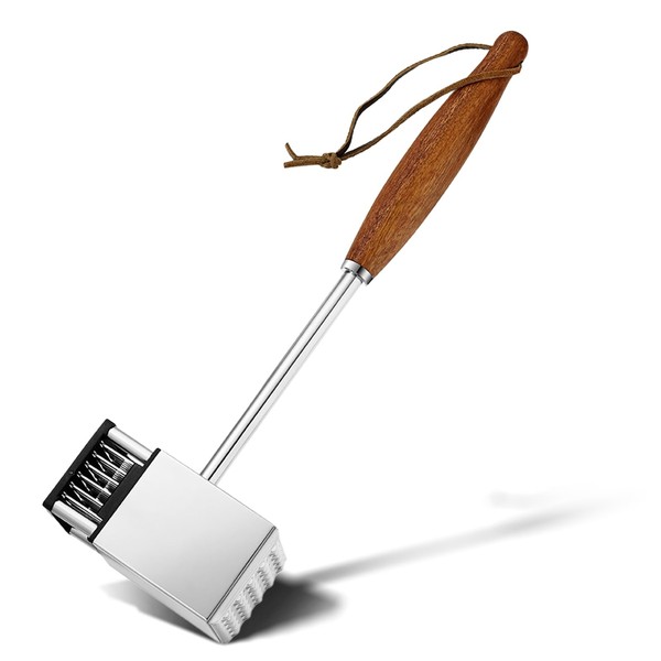 KULUNER Premium Rosewood Handle Meat Tenderizer with Comfort Grip -