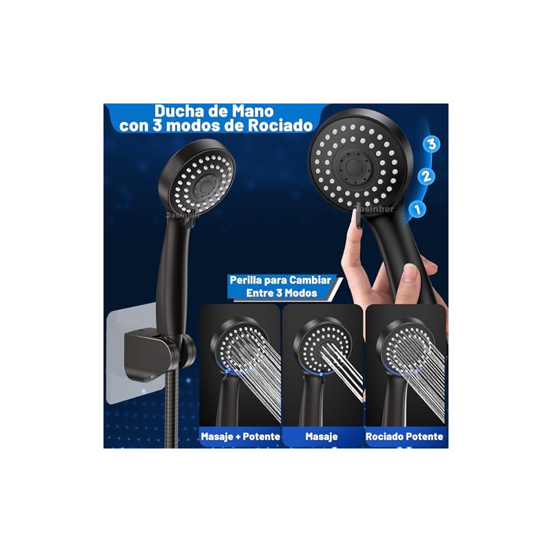 Jasinber Regaderas para Baño Combo de Cabezal de Ducha de