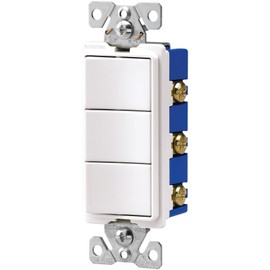 Eaton 7729W-SP 15-Amp 120-Volt Decorator Heavy Duty Grade Three Single-Pole Combination Switches, White