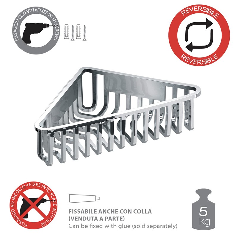 Gedy Bracket for angle objects, Chrome, 19,5x19,5x6,6