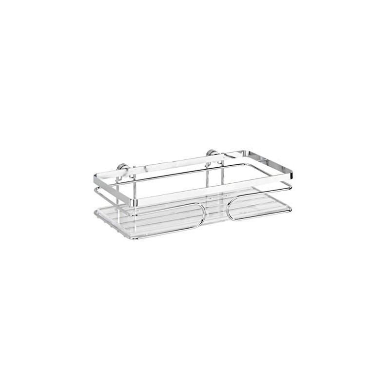 WENKO Wandablage Premium, Offener Wand-Caddy, Rostfreier Edelstahl/Kunststoff, 24 x 6,5