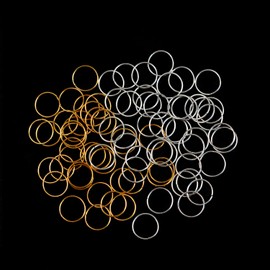 100Pcs Hair Braid Rings Open Metal Dreadlock Rings, Mixed Gold and Silver