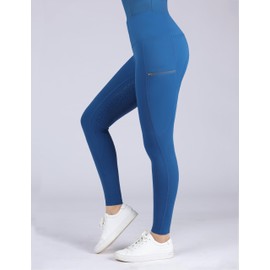 Harrison Howard Women's Horse Riding Pants with Zipper Pockets Equestrian Breeches Riding Breeches for Women Turquoise Blue S