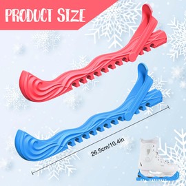 Faumsut Ice Skate Guards, 2 Pack Hockey Shoes Ice Skates Blade Covers, Adjustable Figure Skate Protector Accessories (Blue red, Small)