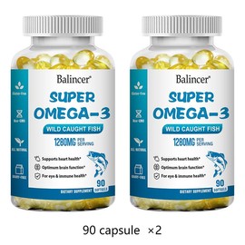 Balincer Omega 3 Fish Oil health supplement, Including EPA and DHA, Supports Heart, Brain,Immune and Eye Health - Specification: 2 bottle