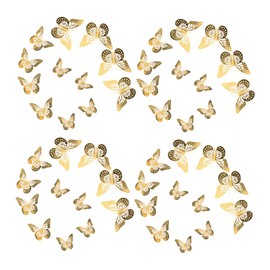 Gadpiparty 48pcs Hollow Butterflies Wall Decals Gold Butterflies Ornament for Boys and Girls Room
