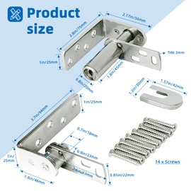 Swing Door Hinges, 2 Pack Stainless Steel Saloon Door Hinge Hardware, Self-Return Cafe Door Hardware Hinges, Double-Action Hinges for Bar Kitchen Door Using