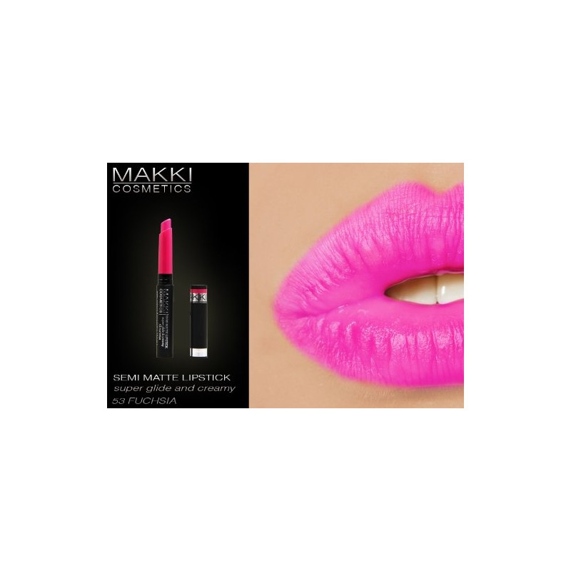 Makki Semi-Matte Lipstick Super Gliding and Creamy 53 Fuchsia