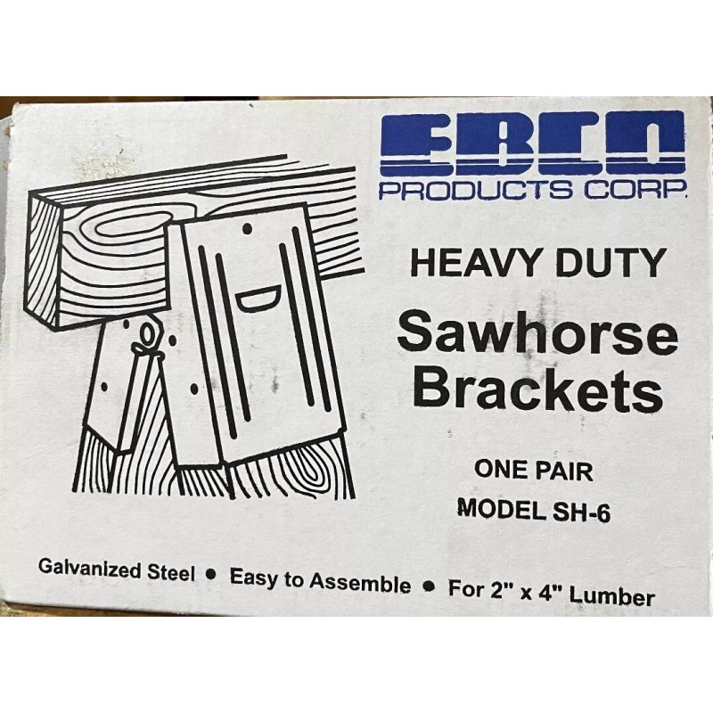 Heavy Duty EBCO Galvanized Steel Sawhorse Brackets 1 Pair MODEL