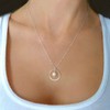 TseenYi Circle Pearl Necklace Chain Tiny Pearl Pendant Necklace Karma