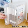 SUQ 4PCS File Storage Box, A4 File Portable Project Case,