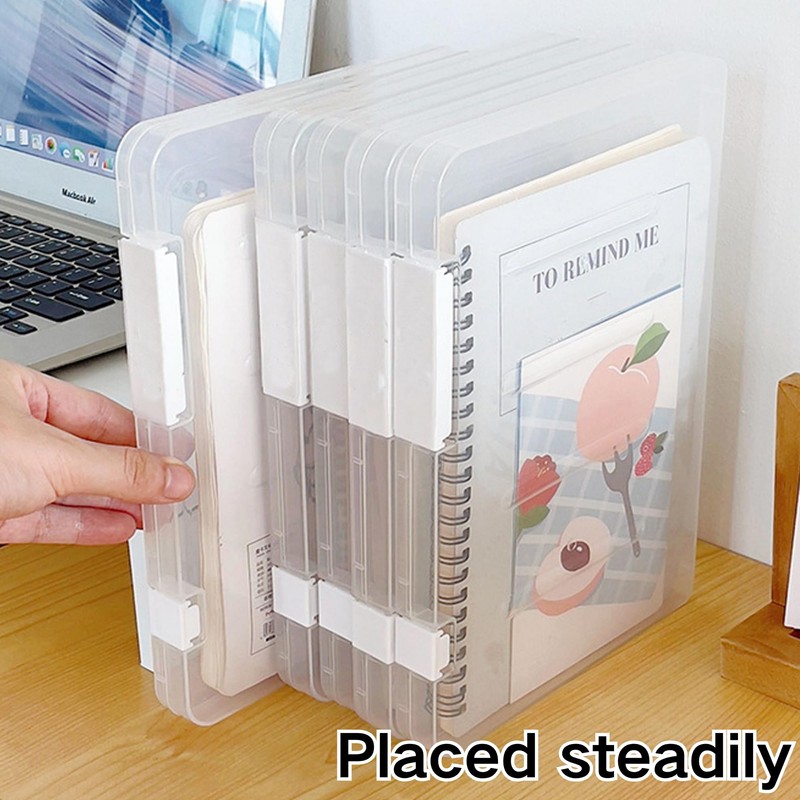 SUQ 4PCS File Storage Box, A4 File Portable Project Case,