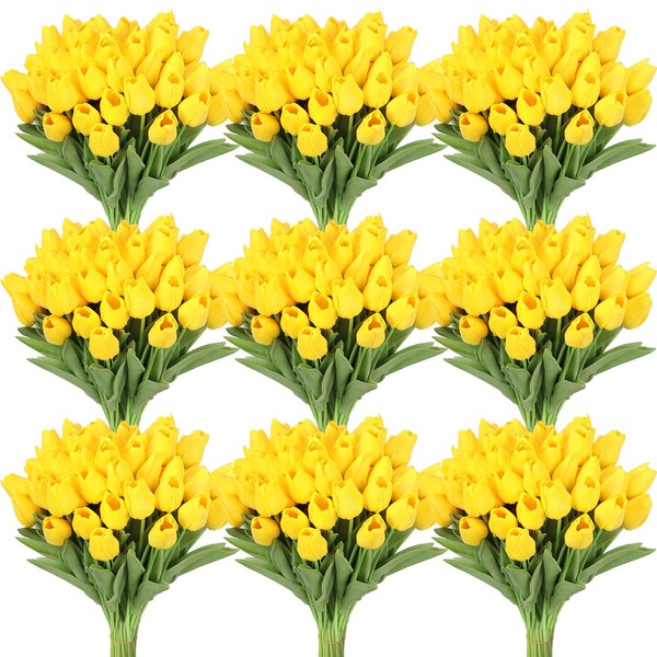 100 Pcs Artificial Tulip Real Touch Flowers False PU Tulips