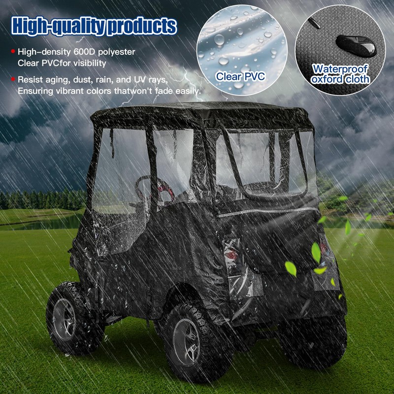 NOKINS 600D Waterproof Golf Cart Deluxe Enclosure for Yamaha G14/G26/G22/G29/Drive
