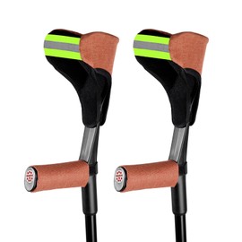 Forearm Crutch Pads and Hand Grip Covers for Open Cuff Crutches Forearm Crutches Accessories,Moisture Wicking Breathable Forearm Crutch Covers with Elastic Strap Increases Walking Comfort (Orange)