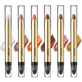 Sombra de Ojos en Barras, 6 Piezas de Lápiz de Iluminadores Maquillaje, Resistente al Agua, de Larga Duración, Mate, Brillante, Sombra de Ojos, Resalt