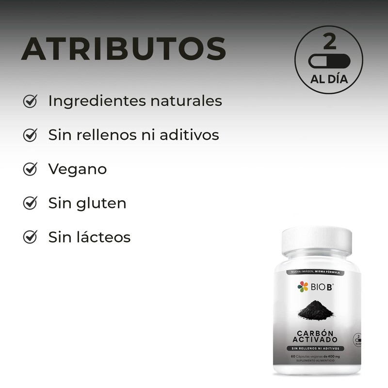 BIO B | Carbón Activado de Coco 60 cápsulas veganas