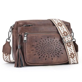 APHISON Crossbody Purse for Women，Small Crossbody Bags Trendy Vegan Leather Shoulder Handbags with Adjustable Strap and Tassel