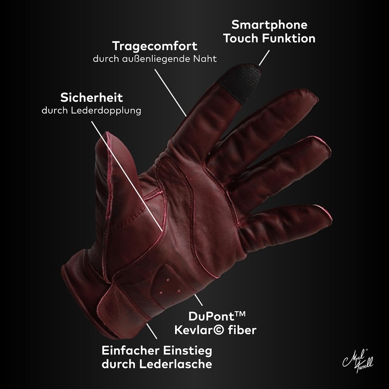 Mycl Turell Easy Rider Motorcycle Gloves Men's Genuine Leather Motorcycle