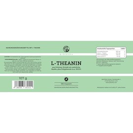 QIDOSHA L-Theanine & EGCG from Green Tea Extract, 180 Capsules in Pharmacist Glass, 500 mg per Capsule, of which 40% L-Theanine, 30% Tea Polyphenols & 10% EGCG, Active Ingredient Content Tested in