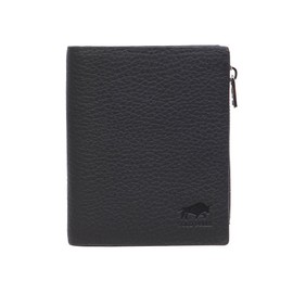 Solo Pelle® KOMPA Slim Wallet with Coin Compartment [Up to 13 Cards] Slim Wallet [RFID Protection] Card Holder [Leather] Smart Wallet for Men and Women, matt black, mens wallet