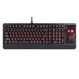 Perixx Periboard-322 Teclado mecánico con Cable con 2 hubs, Trackball Grande de 2.17 Pulgadas, diseño retroiluminado RGB, diseño de inglés Estadounidense (PB-322BUS-11577)