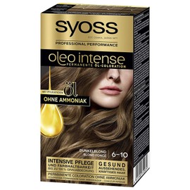 Syoss Oleo Intense Permanent Oil Colouration Hair Colour, 6-10 Dark Blonde with Nourishing Oil and Ammonia Free, Pack of 3 (3 x 115 ml)