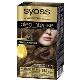 Syoss Oleo Intense Permanent Oil Colouration Hair Colour, 6-10 Dark Blonde with Nourishing Oil and Ammonia Free, Pack of 3 (3 x 115 ml)