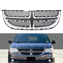 Front Bumper Grille For 2011-2020 Dodge Grand Caravan ABS Grill Replace# CH1200342, Chrome