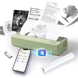 Rongta Inkless Portable Printer for Travel,300Dpi Wireless Bluetooth Thermal Printer, Compatible with Android,iOS & Laptop,Support 8.5" X 11" US Letter,Mobile Printer for Office, School,Home Use