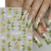 2 Sheets Spring Nail Art Stickers 5D Embossed with Peals