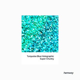 Hemway Bulk Glitter 360g / 12.7oz MEGA Craft Shaker Glitter for Nails, Resin, Tumblers, Arts, Crafts, Painting, Festival, Cosmetic, Body - Super Chunky (1/8" 0.125" 3mm) - Turquoise Blue Holographic