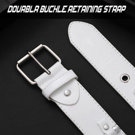 SUOSDEY Black Studded Belt,Y2K Silver Metal Grommet Belt for Men Women Punk Rock Style for Jeans Pants (A-White, 32-38)