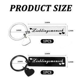 VEHYEGOI 2 Pieces Of Creative Keychains, Stainless Steel Rectangular Keychains, Engraved Keychains, Gift Keychains