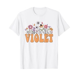 Violet Summer Flower Wildflower Kids Toddler Girls T-Shirt