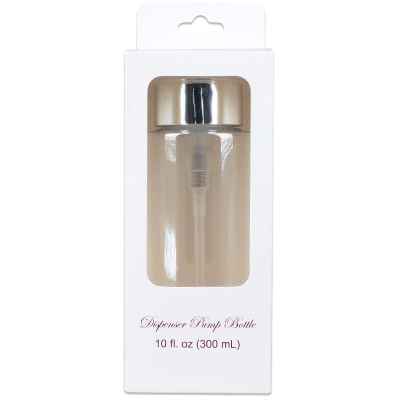Pana 10oz. Push Down Clear Plastic Liquid Dispenser Bottle for