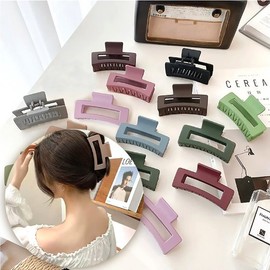 9 Colors_Matte Square Updo Half-Up Large Claw Clip Claw Clip Hair Pin / 9컬러_무광 스퀘어 올림머리 반묶음 왕집게핀 집게핀 헤어핀