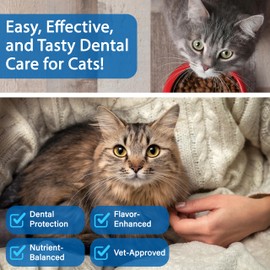 Spanielbuns Cat Dental Care Powder Bad Breath Treatment for Cats Teeth, Mouth, Gums & Gut, Plaque Off,Tartar Control, Help Feline Gingivitis and Stomatitis, with Natural Extracts & Probiotics