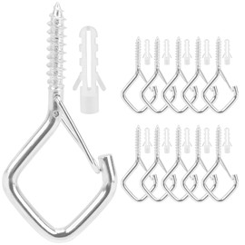 10PCS Hanging Hooks Outdoor Hooks String Light Hooks Screw in Hook Small Hooks Command Ceiling Hooks with Clips Light Hanging Hooks Drop Ceiling Hooks for Hanging Plant Hooks for Hanging Clip Hooks