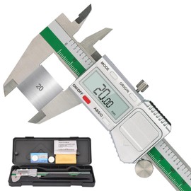 Digital Vernier Caliper IP54 Waterproof Professional Steel Micrometer 150mm/6" Metal Vernier Caliper with LCD Display Inch/Millimeter/Breakage Conversion Electronic Caliper - Green