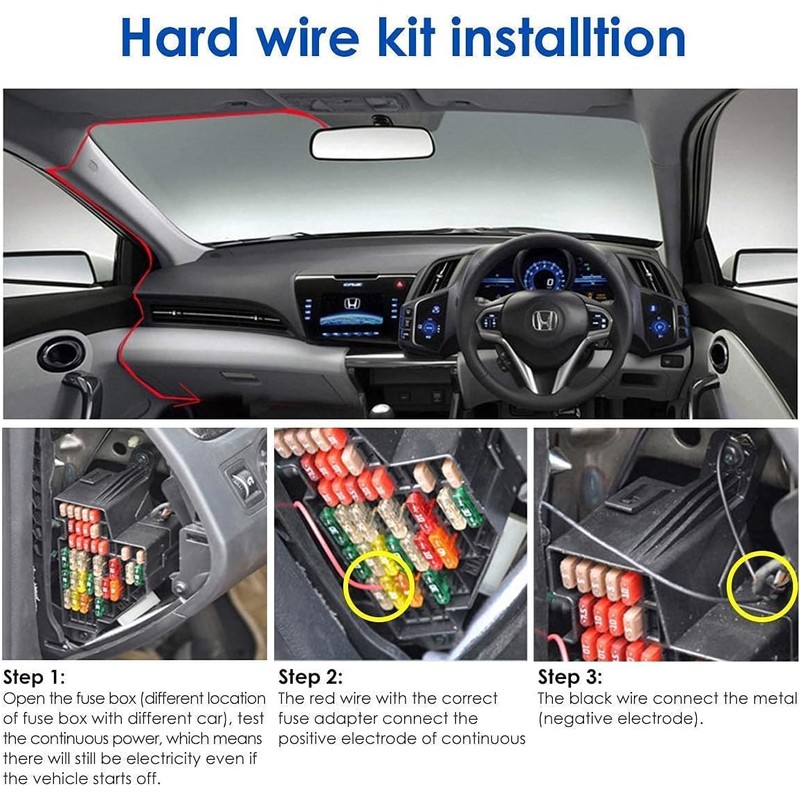 GUUZI Micro Dash Cam Hardwire Kit for Dash Camera, Car