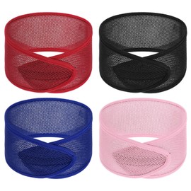 4Pcs Mesh Hair Wraps, 4 Colors Thicker Soft Head Wraps for Black Women, Adjustable Stretchable Wrap Cap for Women Long Short Hair, Non-slip Washable Mesh Hairs Wrap for Makeup Washing Sleeping Spa