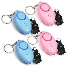 2 Pack Safe Sound Personal Alarm, Blue+Pink 130DB Personal Security Alarm Keychain w LED Strobe Light, Emergency Safety Alarm for Women, Men, Children, Elderly Light