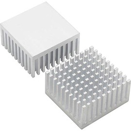 Audiofan Heatsink Aluminum Cooling Radiator Fin Set of 2, Approx. 1.5 x 1.5 x 0.8 inches (38 x 38 x 20 mm), Silver